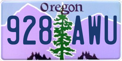 OR license plate 928AWU
