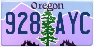 OR license plate 928AYC