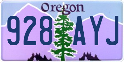 OR license plate 928AYJ