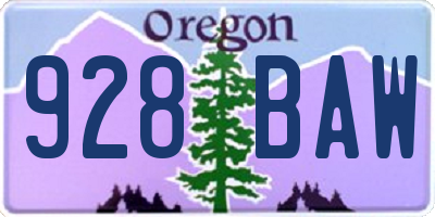 OR license plate 928BAW