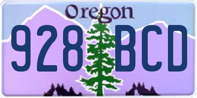 OR license plate 928BCD