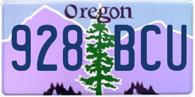 OR license plate 928BCU