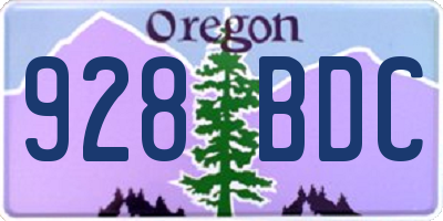 OR license plate 928BDC