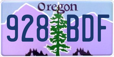 OR license plate 928BDF