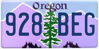 OR license plate 928BEG
