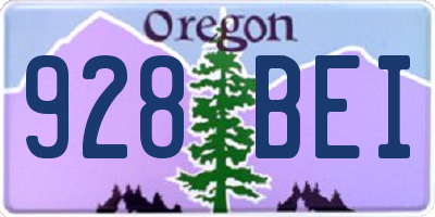 OR license plate 928BEI