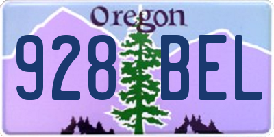 OR license plate 928BEL