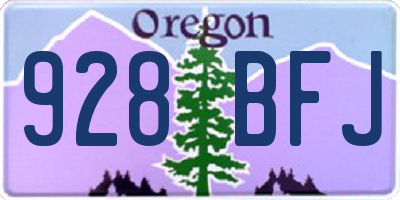 OR license plate 928BFJ