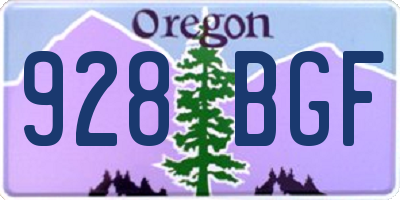 OR license plate 928BGF