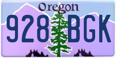 OR license plate 928BGK