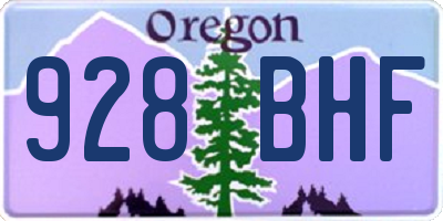 OR license plate 928BHF