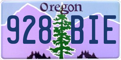 OR license plate 928BIE