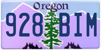 OR license plate 928BIM