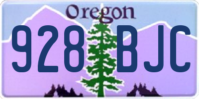 OR license plate 928BJC