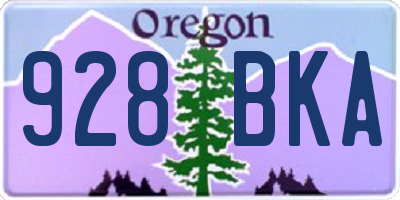 OR license plate 928BKA