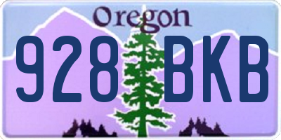 OR license plate 928BKB
