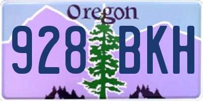 OR license plate 928BKH