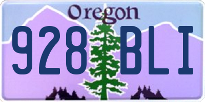 OR license plate 928BLI