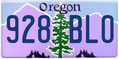 OR license plate 928BLO
