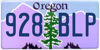 OR license plate 928BLP