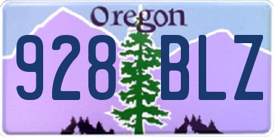 OR license plate 928BLZ
