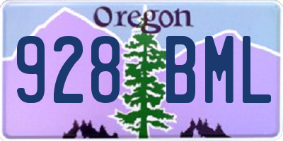 OR license plate 928BML