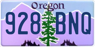 OR license plate 928BNQ