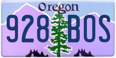 OR license plate 928BOS