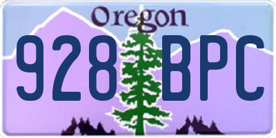 OR license plate 928BPC