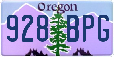OR license plate 928BPG
