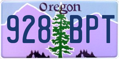 OR license plate 928BPT