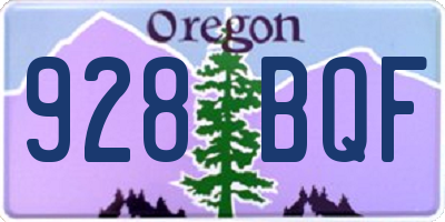 OR license plate 928BQF