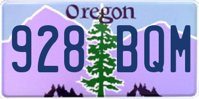 OR license plate 928BQM