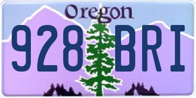 OR license plate 928BRI