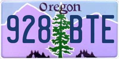 OR license plate 928BTE