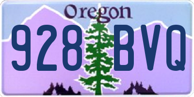 OR license plate 928BVQ