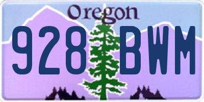 OR license plate 928BWM