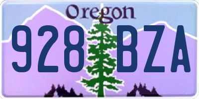 OR license plate 928BZA