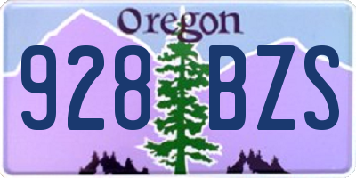 OR license plate 928BZS