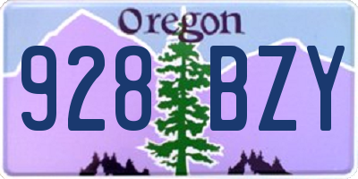 OR license plate 928BZY