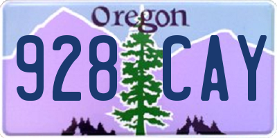 OR license plate 928CAY