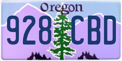OR license plate 928CBD