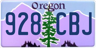 OR license plate 928CBJ