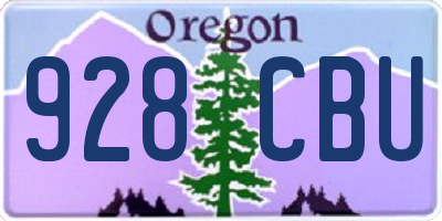 OR license plate 928CBU