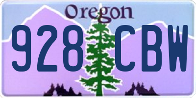 OR license plate 928CBW
