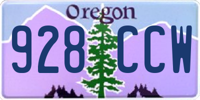 OR license plate 928CCW