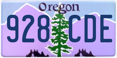 OR license plate 928CDE
