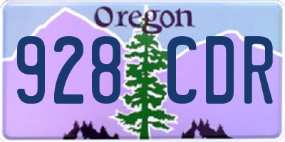 OR license plate 928CDR