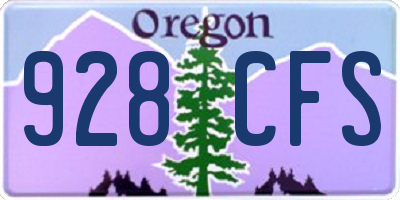 OR license plate 928CFS