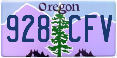 OR license plate 928CFV